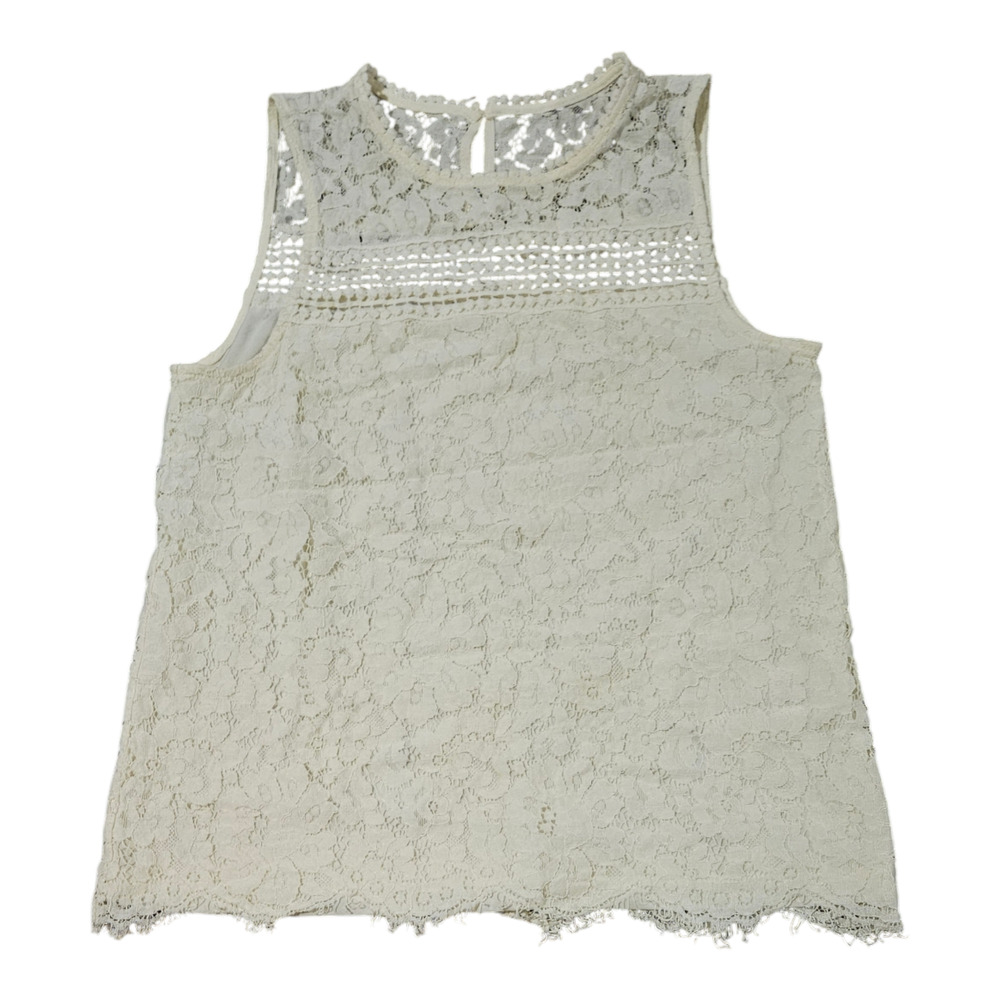 Small White Sleeveless Lace Shirt